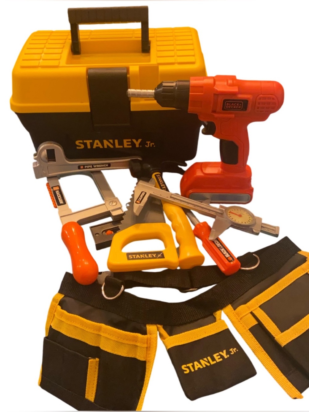 Kid's Stanley Toolbox with 8 Piece Tool Set PLUS Tool Belt